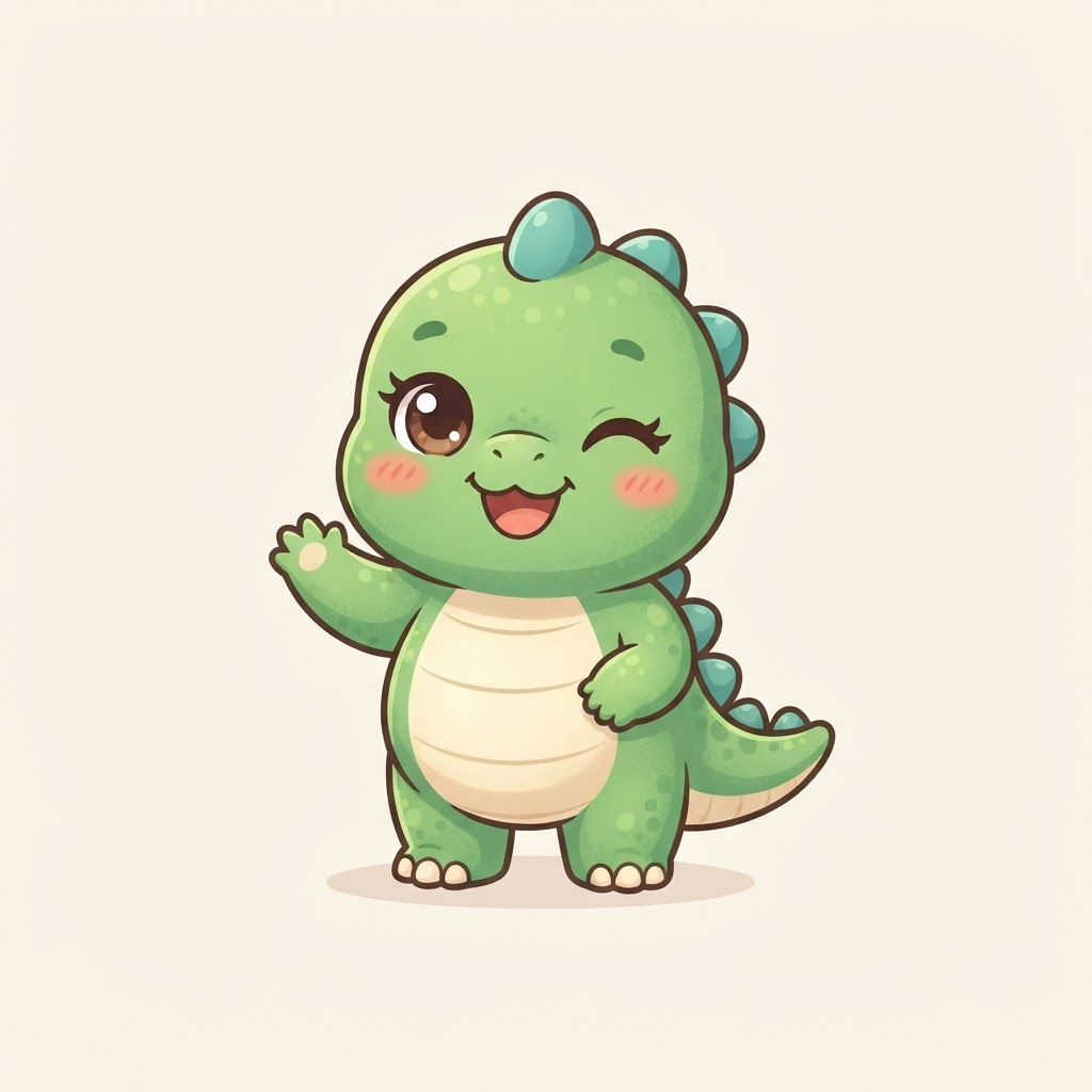 LilDino winking and waving
